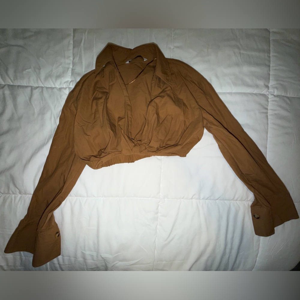 Zara Tan Long Sleeve Top